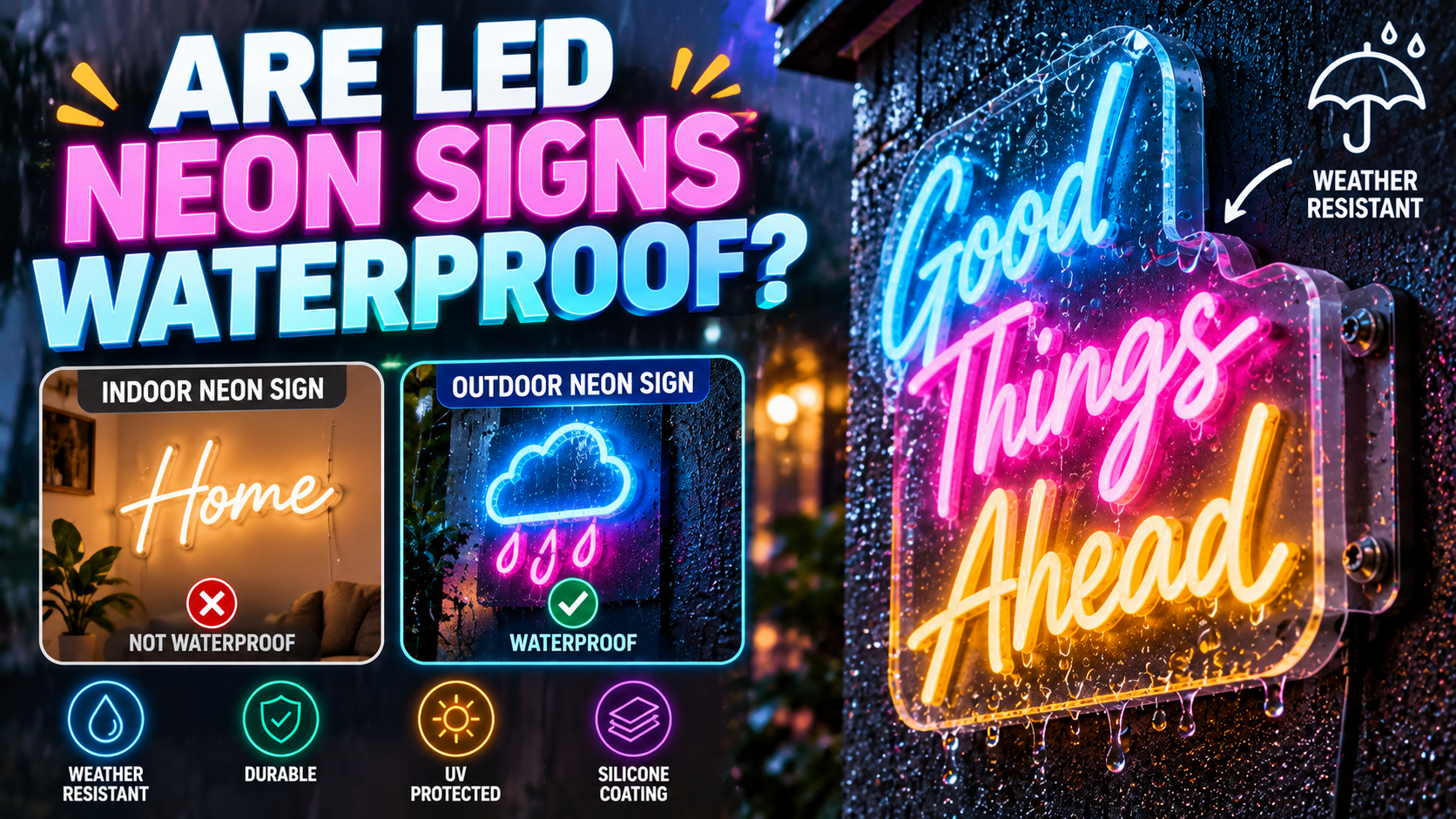 Are LED Neon Signs Waterproof? Image