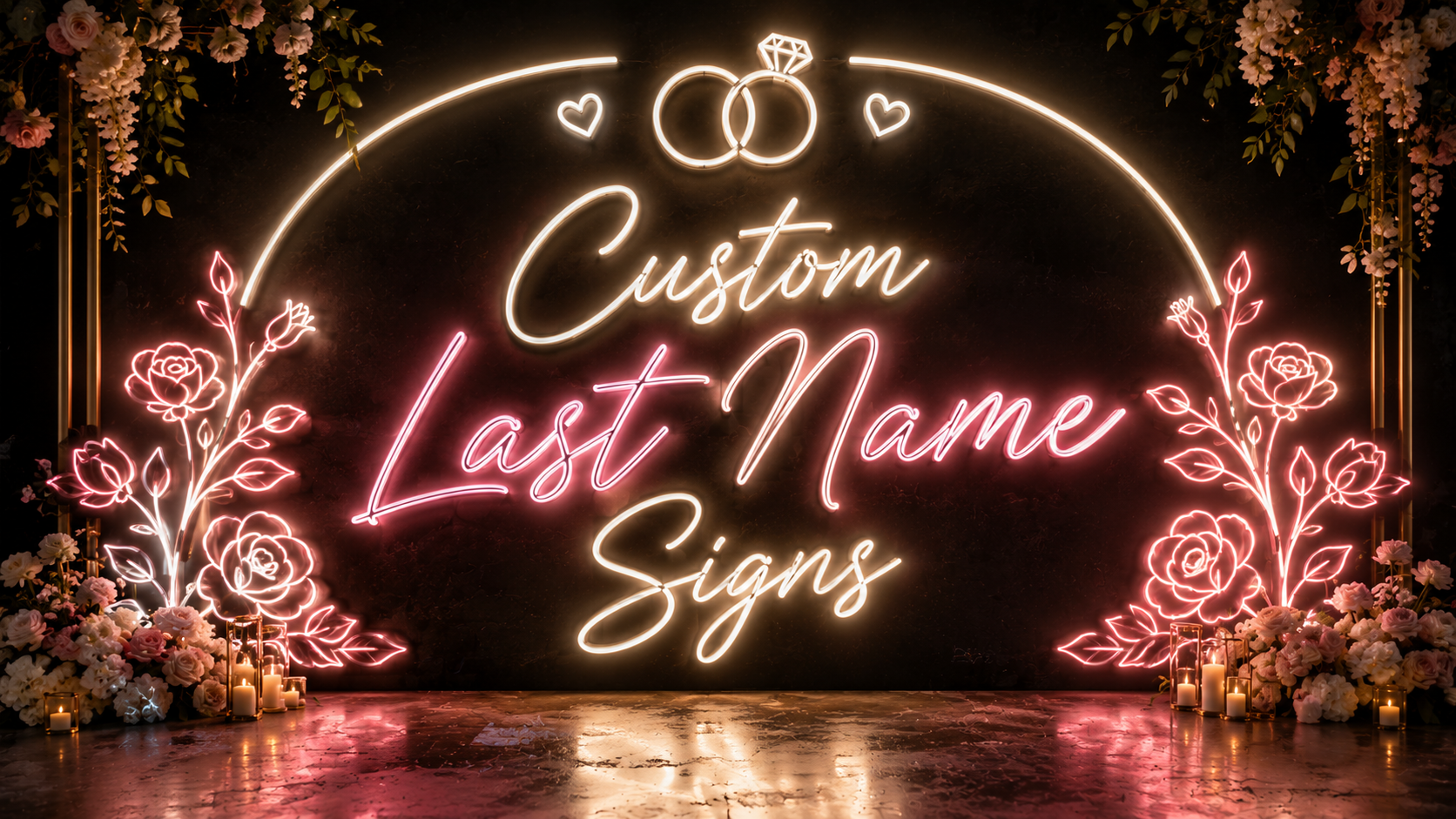 Custom Neon Last Name Signs for Wedding | Full Guide Image