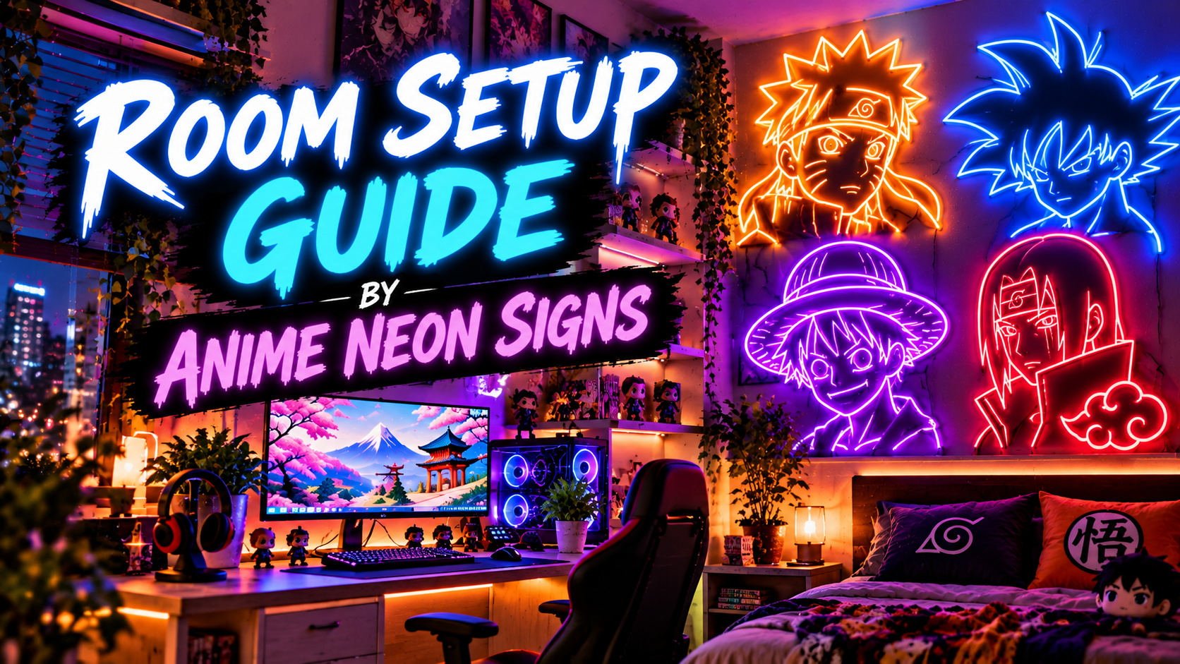 Room Setup Guide with Anime Neon Signs for Fan Caves Image