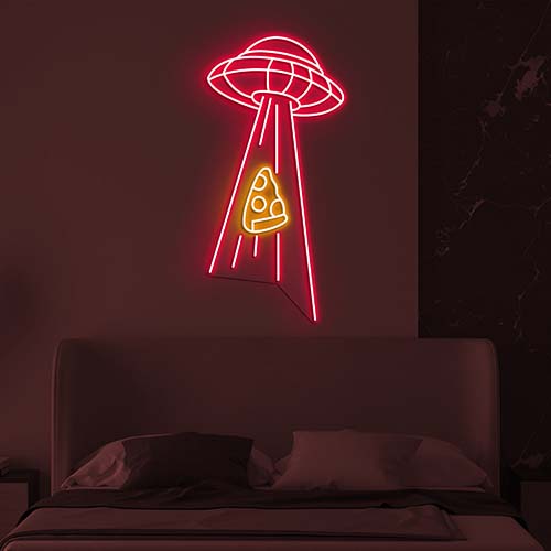 Abducting Pizza Neon Sign