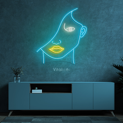 Abstract Beauty Face Neon Sign