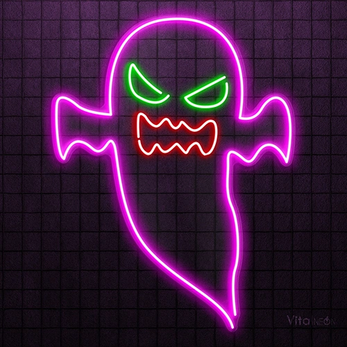 Angry Ghost LED Neon Sign for US Halloween Decor