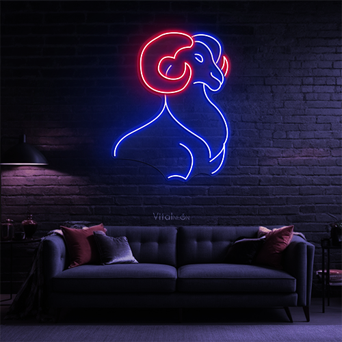 Aries Zodiac Neon Sign
