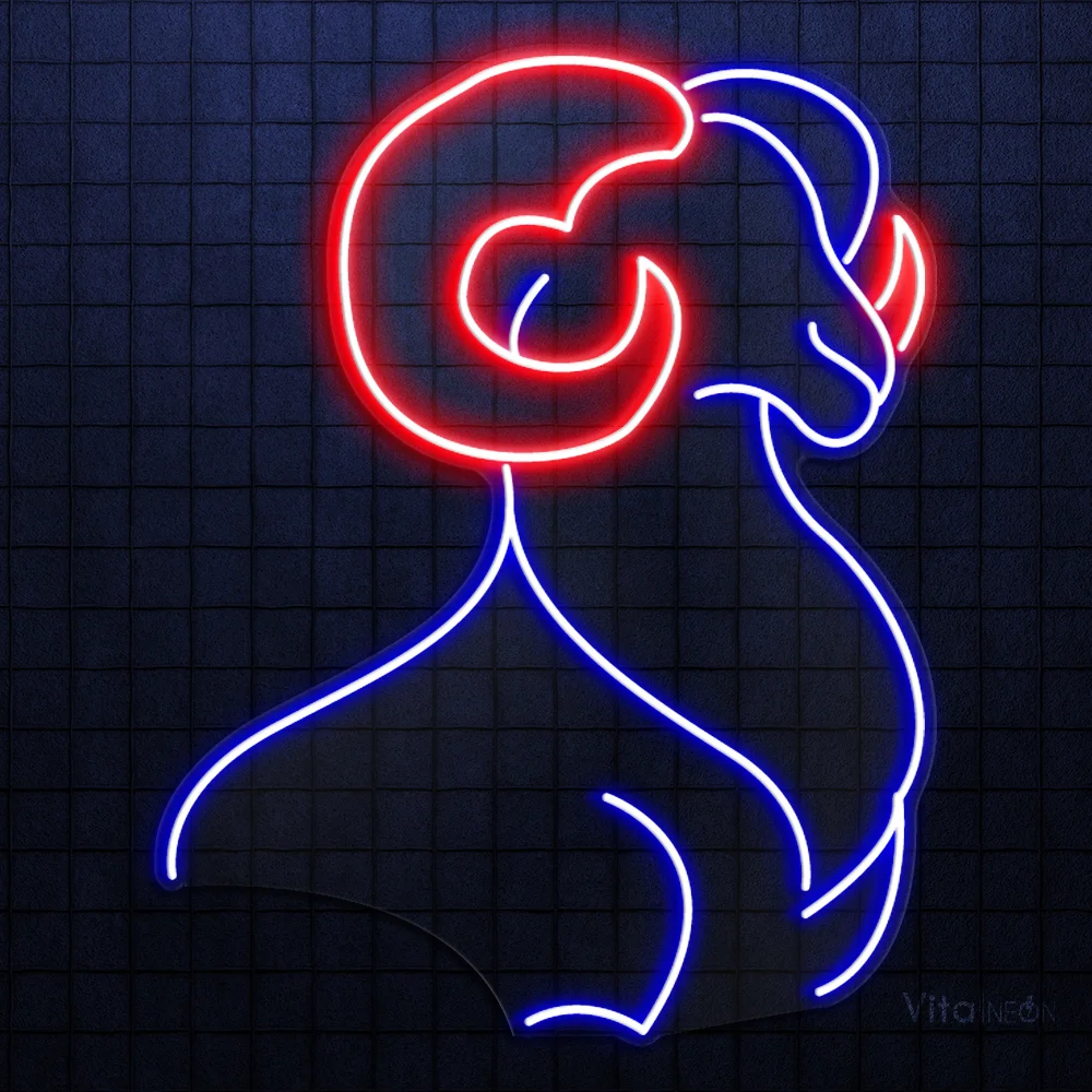Aries Zodiac Neon Sign