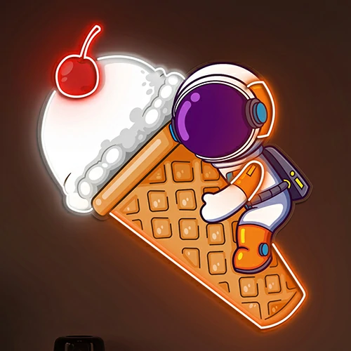 Astronaut Ice Cream Neon Sign