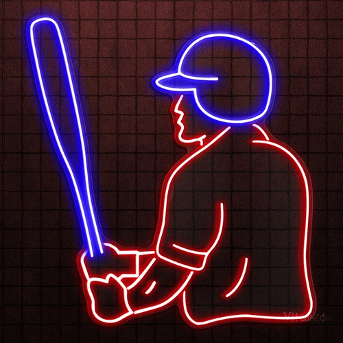Baseball  Player Neon Sign | Vibrant LED Sports Wall Decor