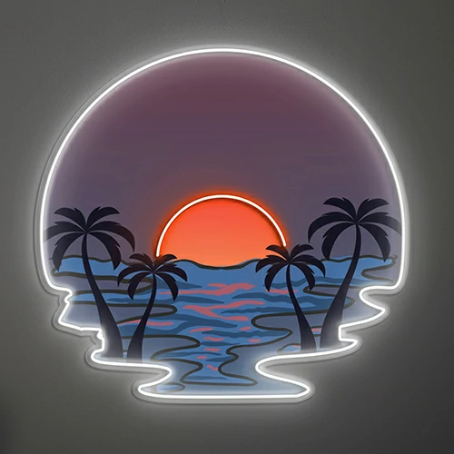 Beautiful Sunset Beach Artistic Neon Sign | Artwork Led Sign