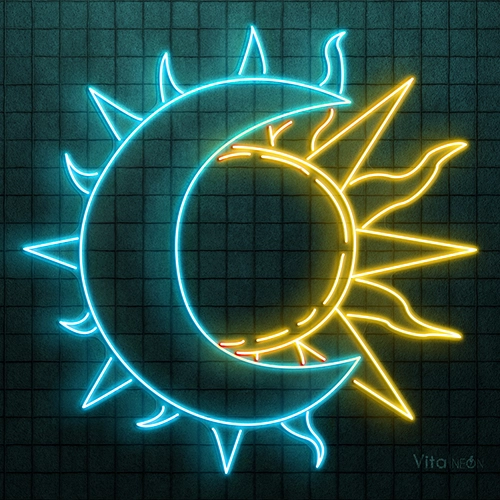 Bright Moon Sun Shine Neon Sign