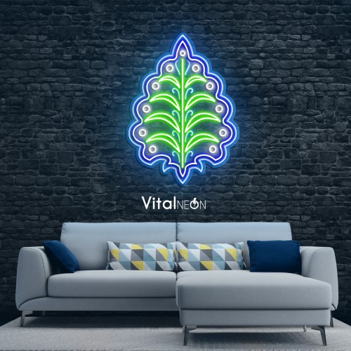 Buy Abstract Emblem with Leaves Neon Sign Buy Abstract Emblem with Leaves Neon Sign