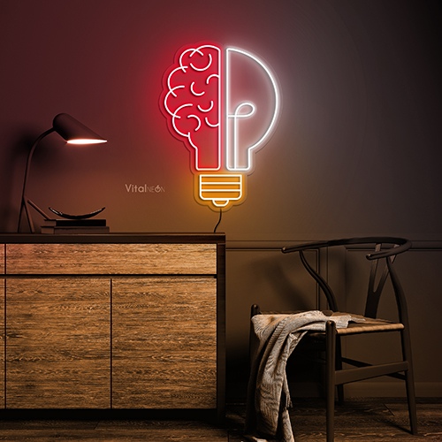 Bulb Neon Sign |Warm White Acrylic Light for Home & Business