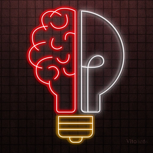 Bulb Neon Sign |Warm White Acrylic Light for Home & Business