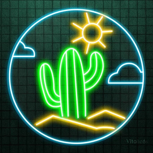 Cactus Neon Sign  | Stylish LED Desert Decor