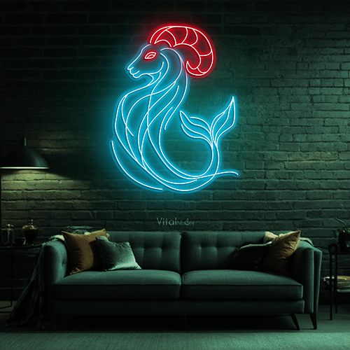 Capricorn Zodiac Neon Sign