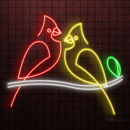 Cardinal Birds LED Neon Sign