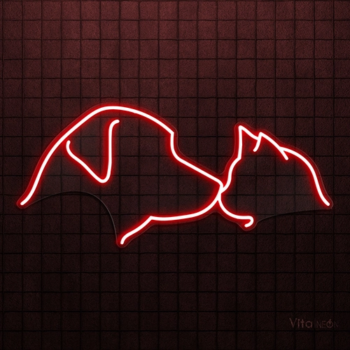 Cat and Dog Neon Sign | Vibrant Pet Lovers LED Decor