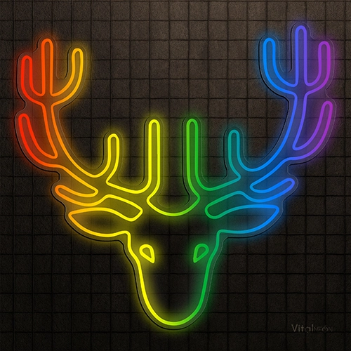Charming Deer RGB Neon Sign | Customizable LED Wall Art
