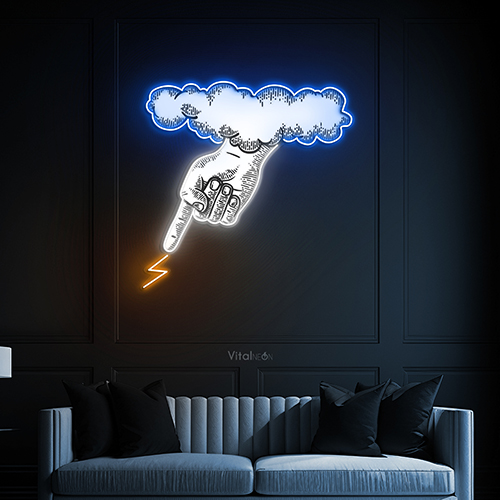 Buy Cloud Hand with Thunder Bolt Neon Sign Buy Cloud Hand with Thunder Bolt Neon Sign