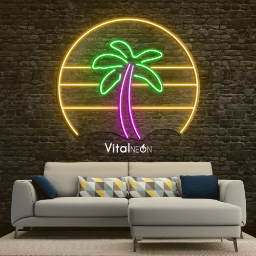 Colorful Palm Tree Neon Sign