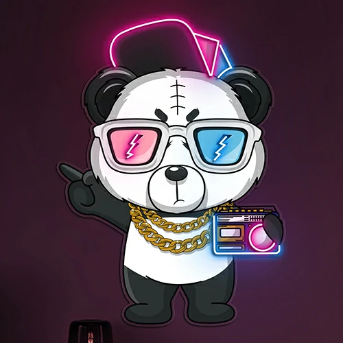 Cool Panda Neon Sign