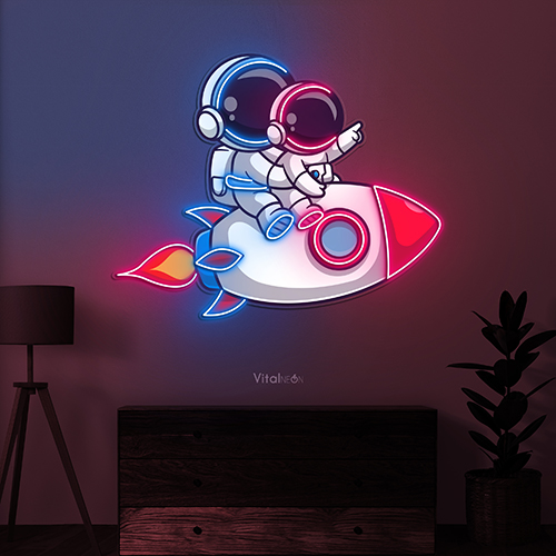 Buy Couple Astronauts on Rocket Neon Sign Buy Couple Astronauts on Rocket Neon Sign