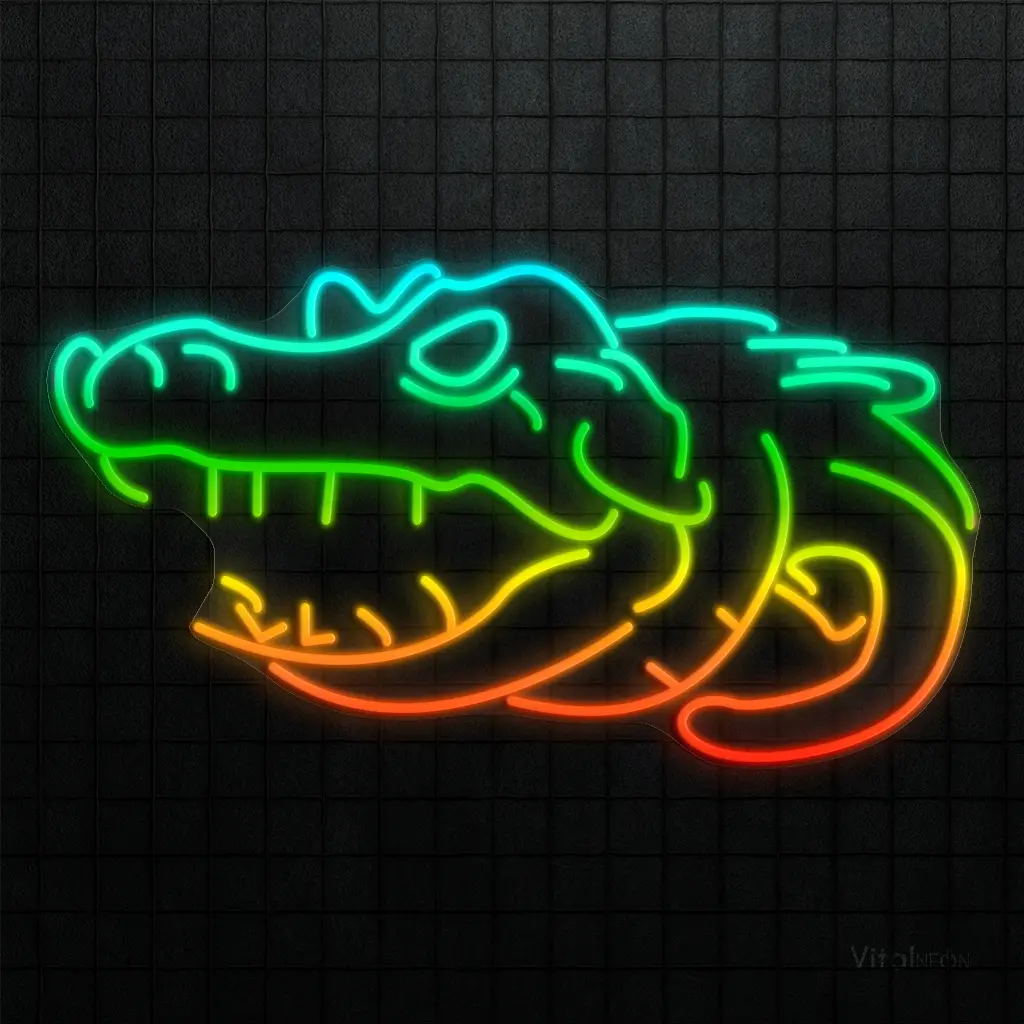 Crocodile Head RGB Neon Sign