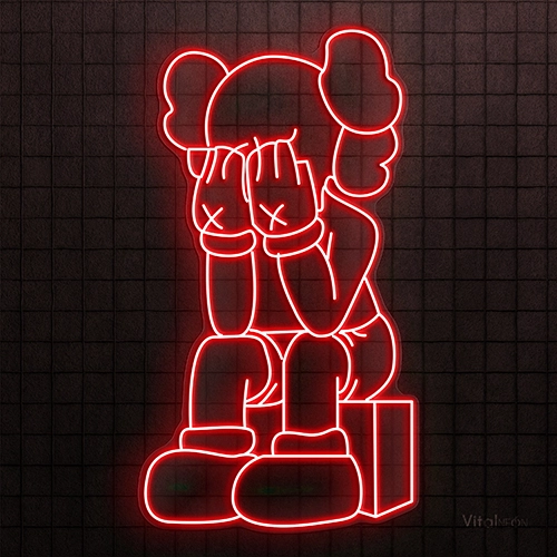 Crying Companion Neon Sign | Emotional Blue LED Neon Decor