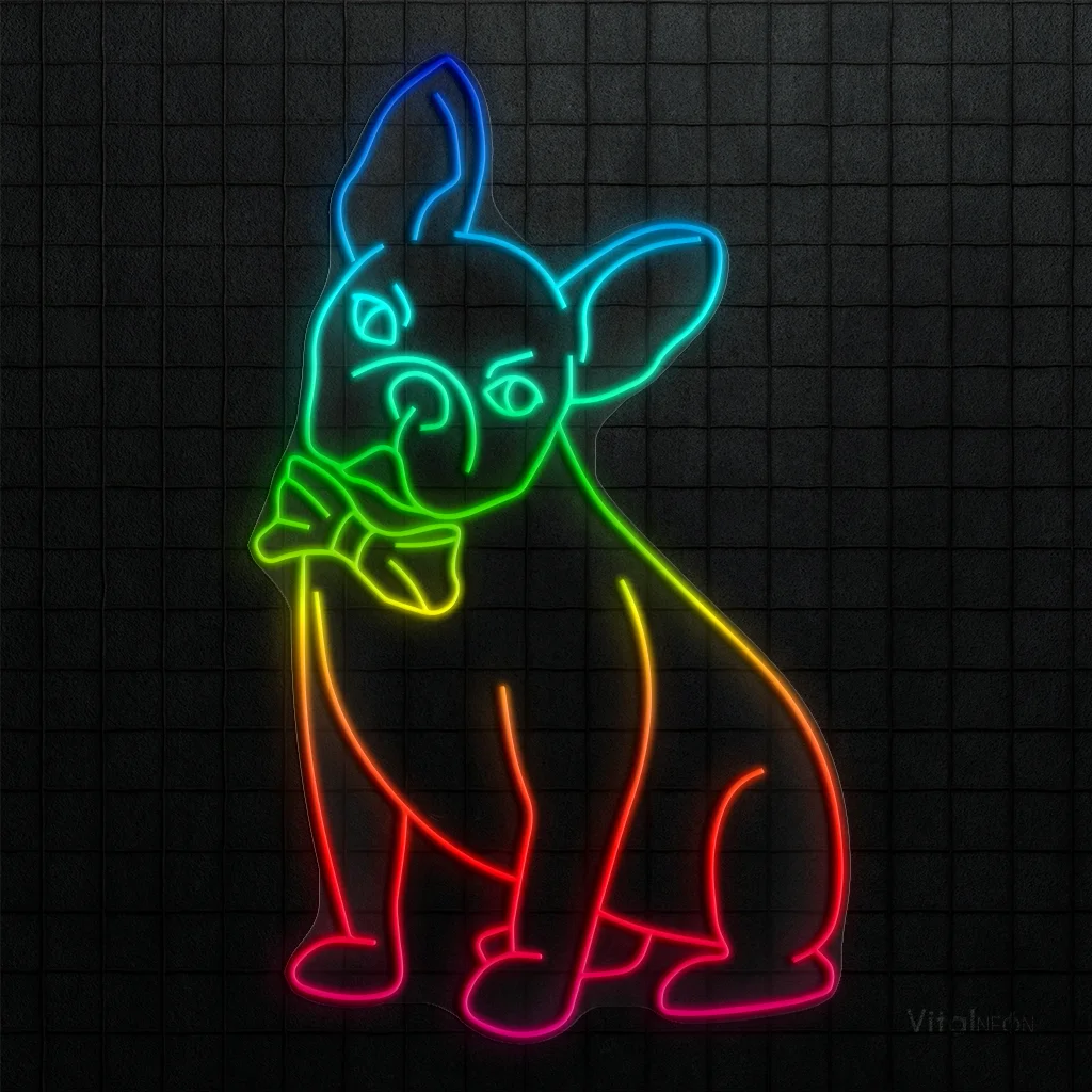 Cute Bulldog RGB Neon Sign