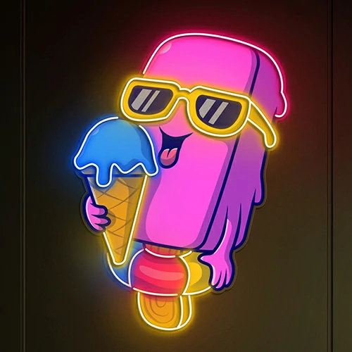 Cute Ice Cream Artistic Neon Sign