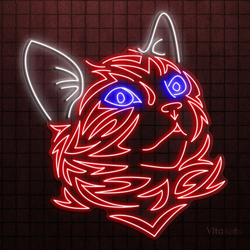 Cute Smiling Cat Neon Sign - Adorable Anime LED Glow