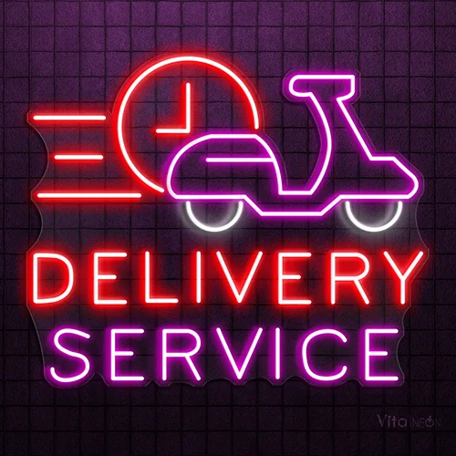 Delivery Service Neon Sign | Custom LED Glow for Business