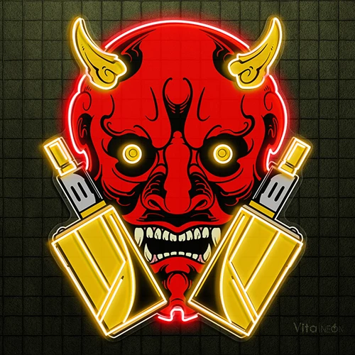 Demon Vape Logo Neon Sign