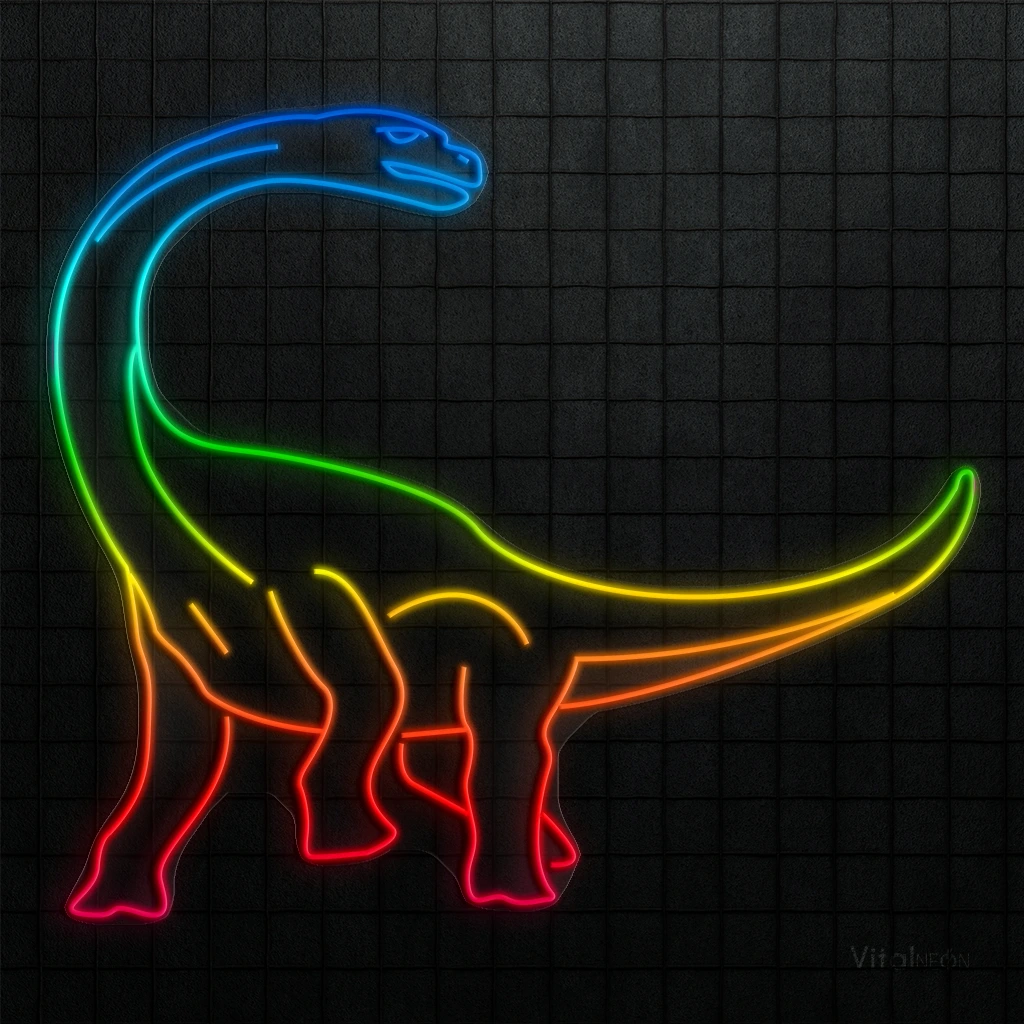 Dinosaur Brachiosaurus RGB Neon Sign
