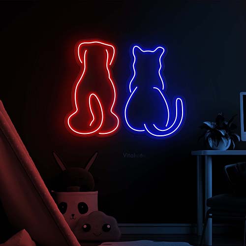 Dog and Cat LED Neon Sign