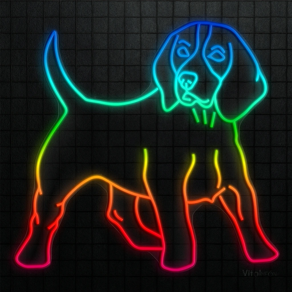 Dog Beagle RGB Neon Sign
