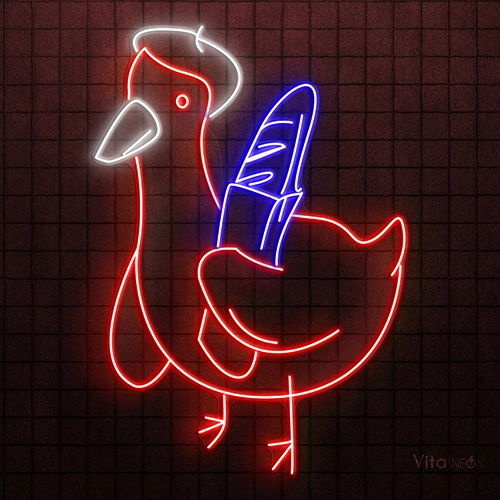 Duck With Bun Neon Sign