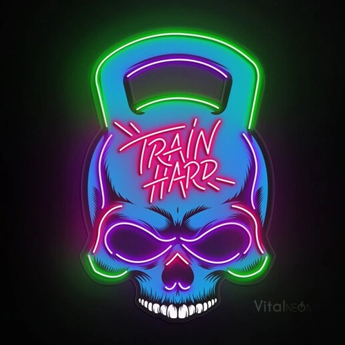 Buy Dumbbell Skull Gym Neon Sign | Gym Wall decor