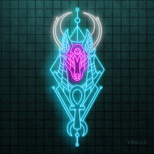 Egyptian Scarab Ankh Neon Sign