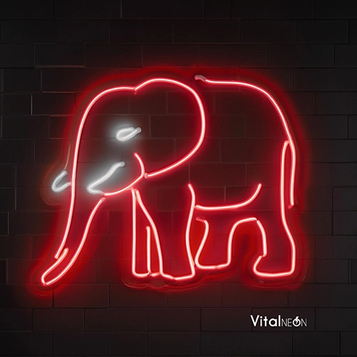 Elephant LED Neon Sign | Custom Elephant Neon Wall Light