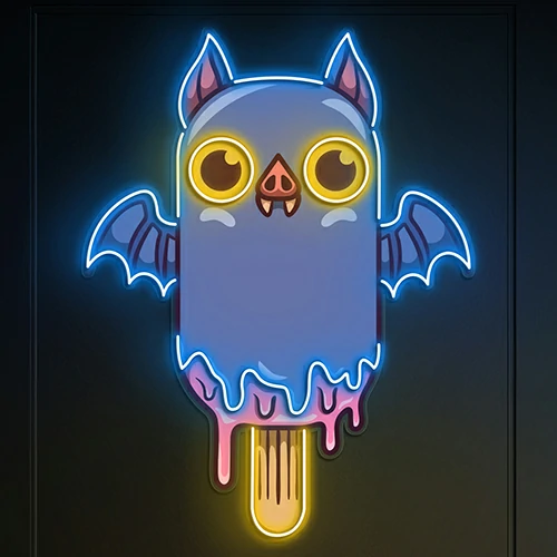Buy Evil Owl Ice Cream Neon Sign