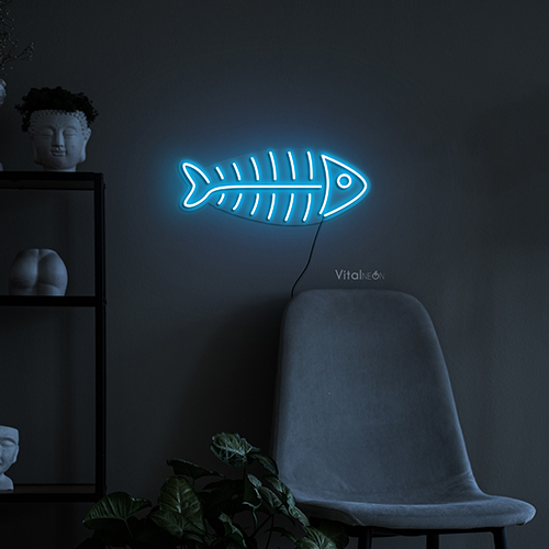 Fish Bone Mini Neon Sign