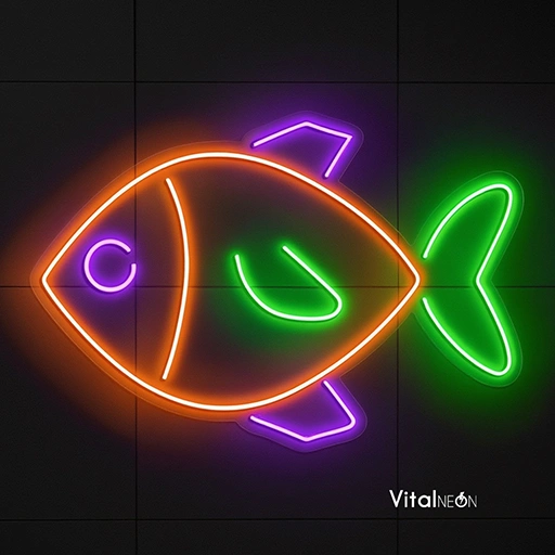 Fish LED Neon Sign | Custom Aquatic Neon Light Wall Decor