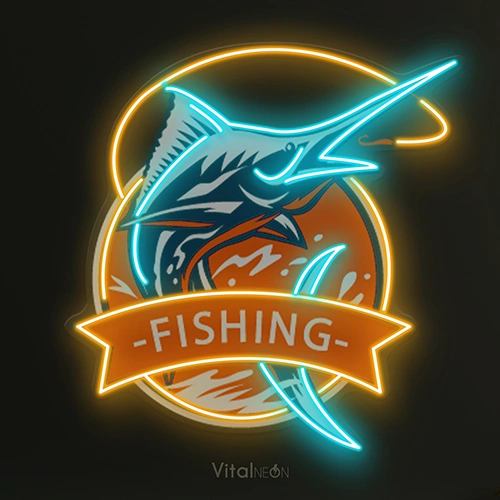 Fishing Business LED Neon Sign | Angler Wall Decor