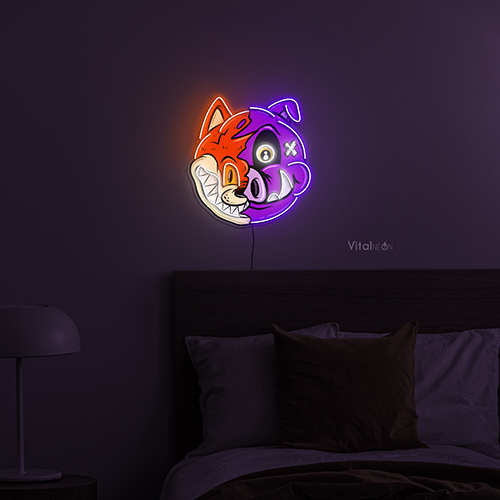 Fox and Pig Led Neon Sign