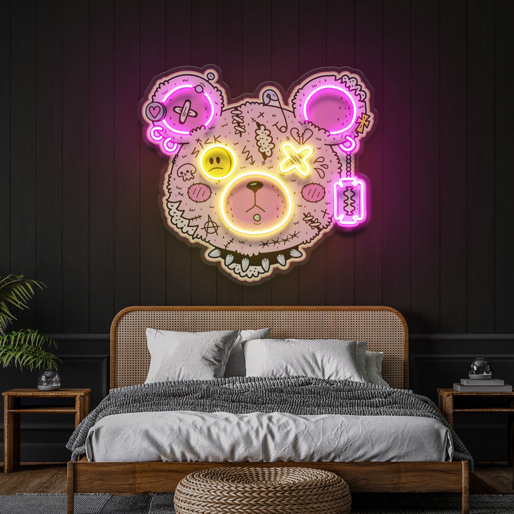 Buy Gangsta Bear Artwork Neon Sign