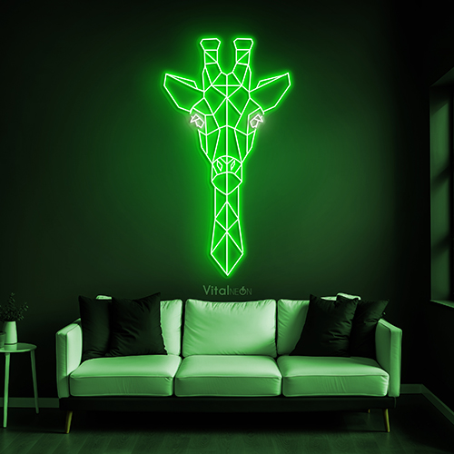 Geometric Giraffe Neon Sign