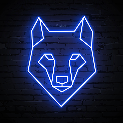 Geometric Wolf Neon Sign