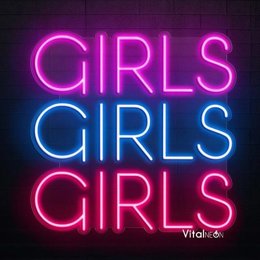 Girls Girls Girls Neon Sign | LED Decor for Her Space