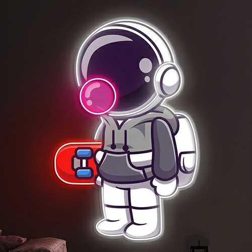 Astronaut Chewing Gum Neon Sign