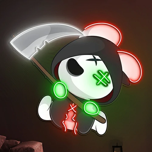 Halloween Mortal with Reaper Neon Sign