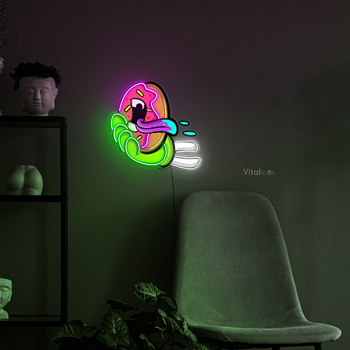 Hand Donut Neon Sign